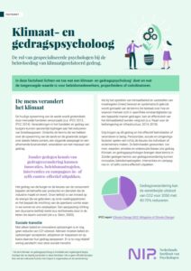 Factsheet klimaat- en gedragspsycholoog